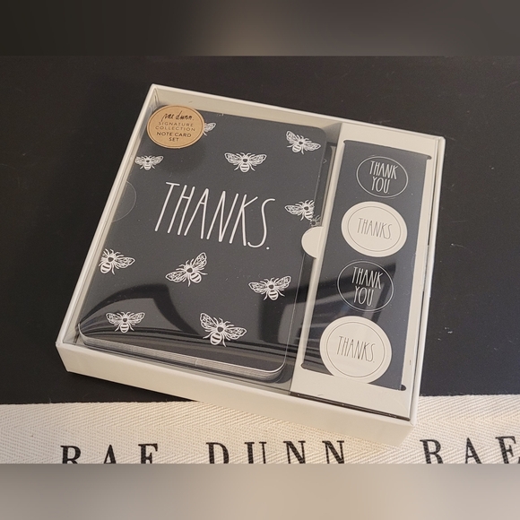 🔥2For$20 Rae Dunn "THANKS" Bee Blank Note Card Set NEW - Picture 1 of 3